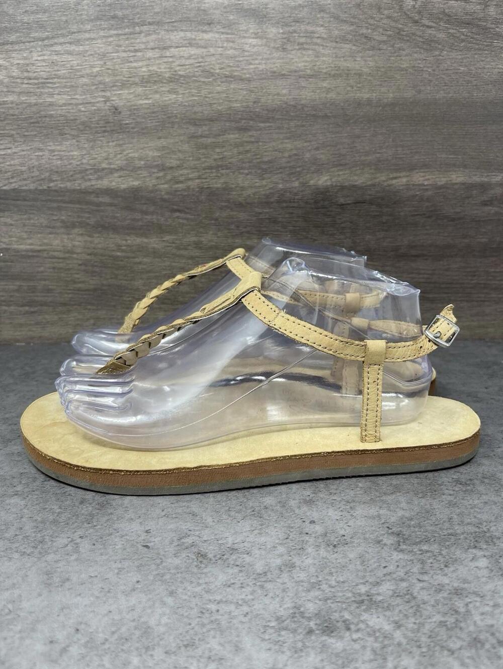Rainbow T Street Braided Sandals Womens Size XL (8.5-9.5) Brown Leather